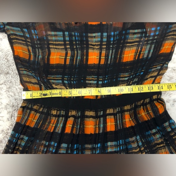 Prada Black Dress with Orange and Blue Plaid - Picture 6 of 7